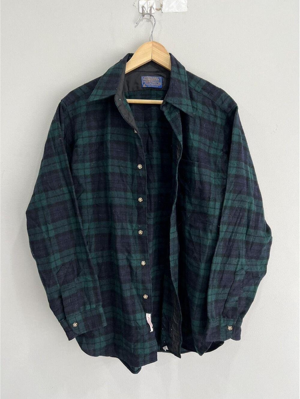 Vintage Pendleton Plaid Button Up Shirt green
